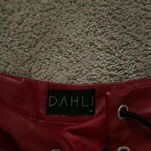 Princess Polly Red Leather Shorts